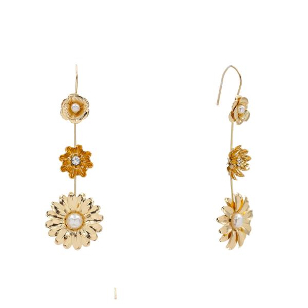 Floral Linear Drop Earring