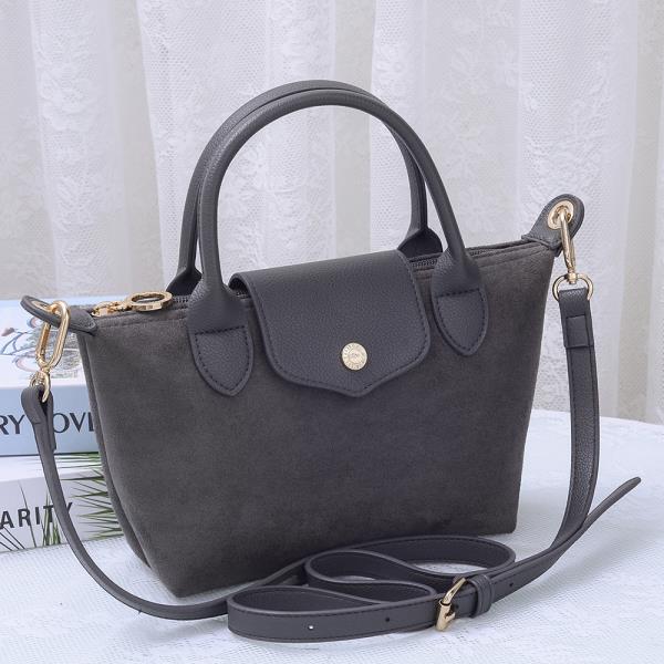 Textured Suede Handle Crossbody Bag