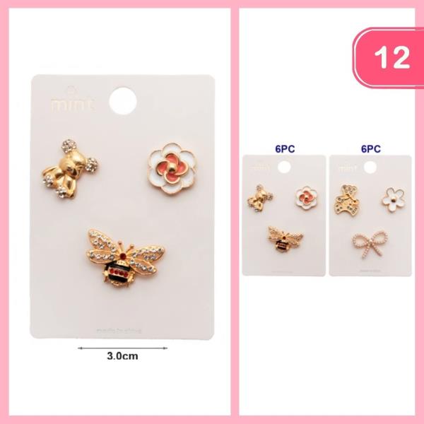 Teddy Bear Bee Flower Brooch (12 Units)