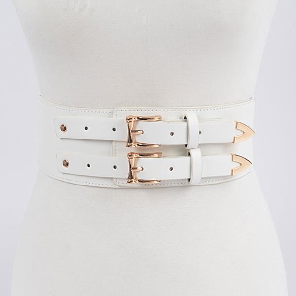 CORSET STRETCH BELT W/TWO BUCKLES