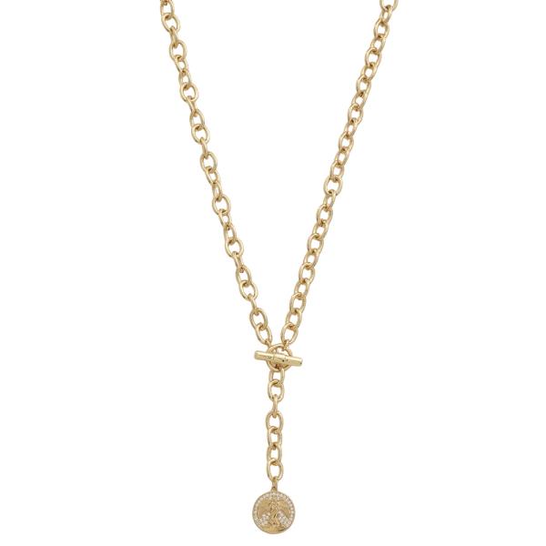 SODAJO Pendant Chain Lariat Gold Dipped Necklace