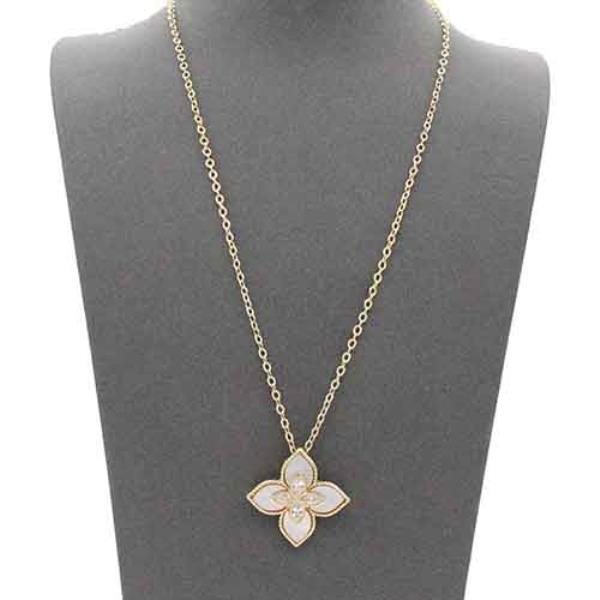 14K GOLD PLATED WITH MOP PENDANT NECKLACE