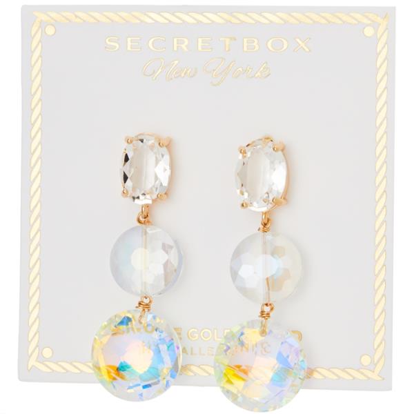 SECRET BOX  SWAROVSKI O SHAPE DROP EARRING
