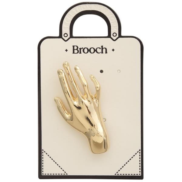 HAND MINIMAL METAL BROOCH