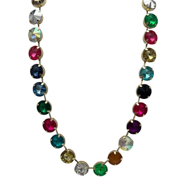 14mm Neon Fushia Multi Glass Necklace