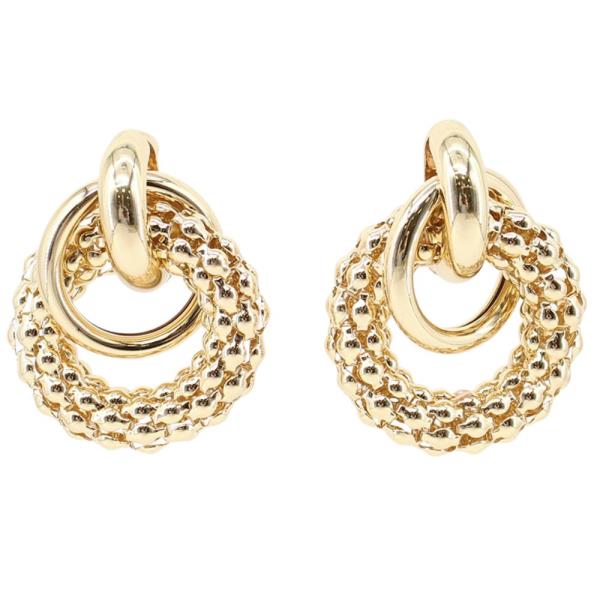 Textured Circle Drop Earring