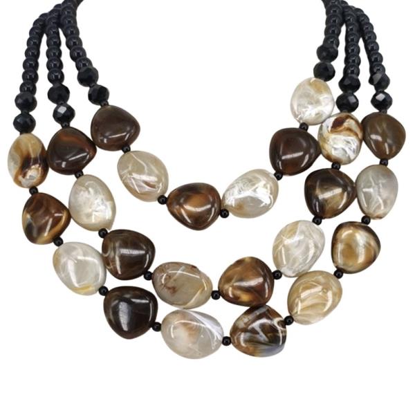 Resin Multi Strand Chunky Beaded Necklace