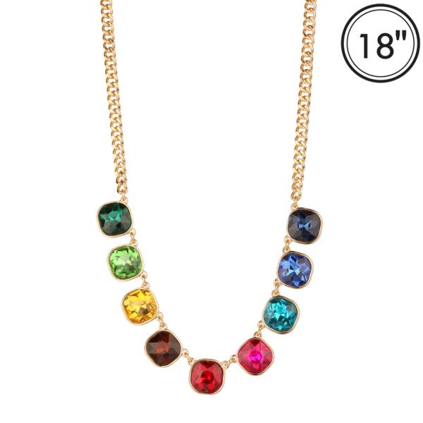 Metal Epoxystone Link Necklace