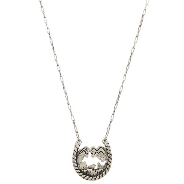 WESTERN HORSE SHOE CHARM NECKLACE