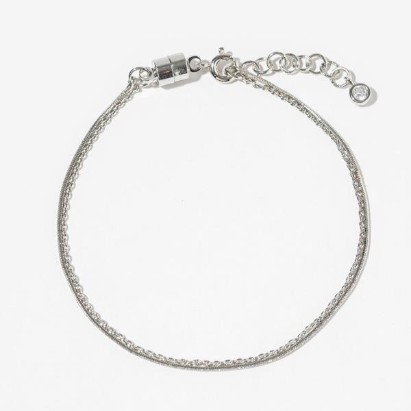 Metal Two Strand Layered Chain Bracelet