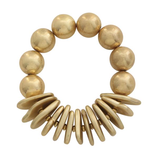 Organic Metal Bead Stretch Bracelet