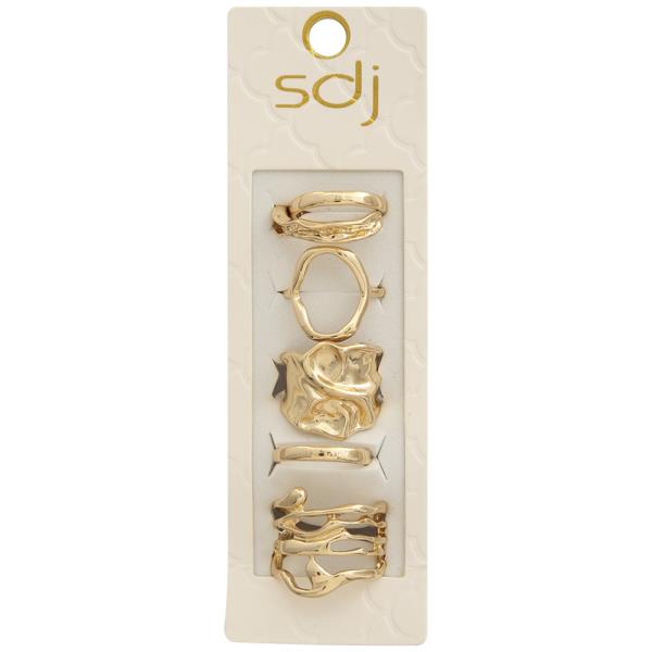 SDJ Geometric Mix Assorted Multi Ring Set