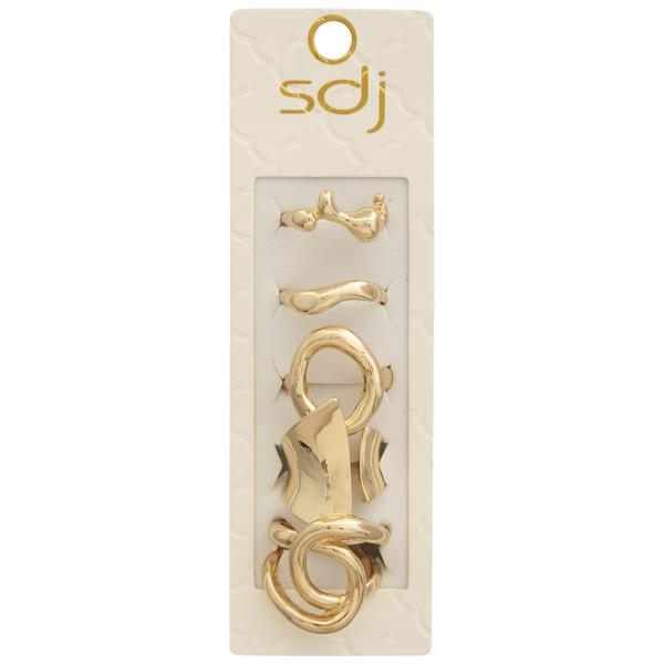 SDJ Twisted Design Mix Assorted Multi Ring Set