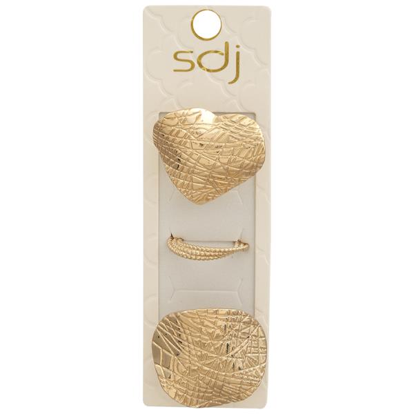 SDJ TEXTURED SHAPE MIX ASSORTED MULTI RING SET