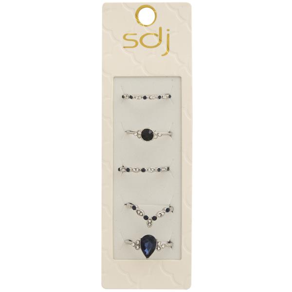 SDJ CRYSTAL MIX ASSORTED MULTI RING SET