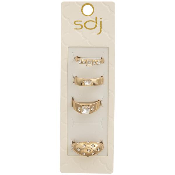 SDJ Crystal Mix Assorted Multi Ring Set