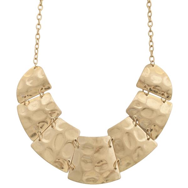 SDJ Hammered Statement Chain Link Necklace