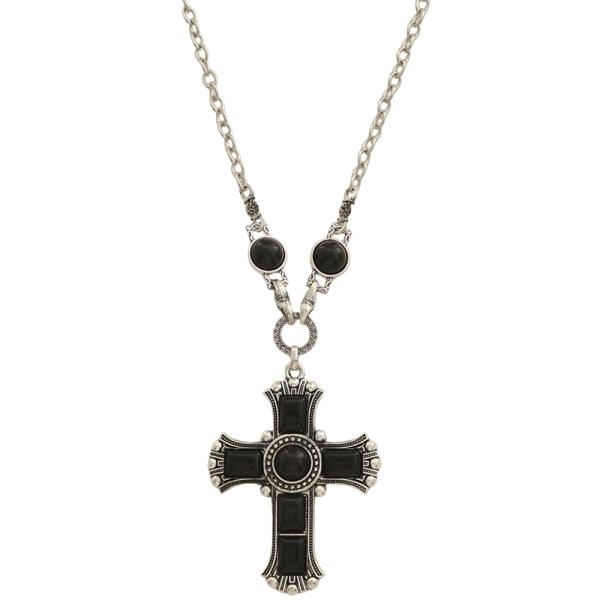 SDJ VINTAGE CROSS PENDANT CHAIN LINK NECKLACE