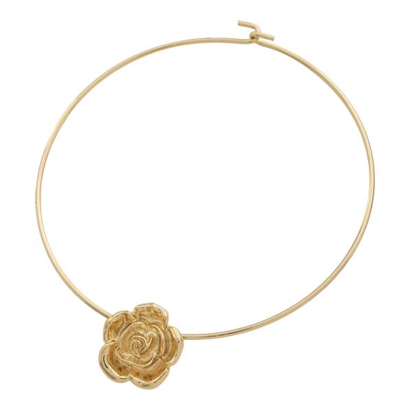 SDJ SCULPTED FLOWER CHOKER NECKLACE