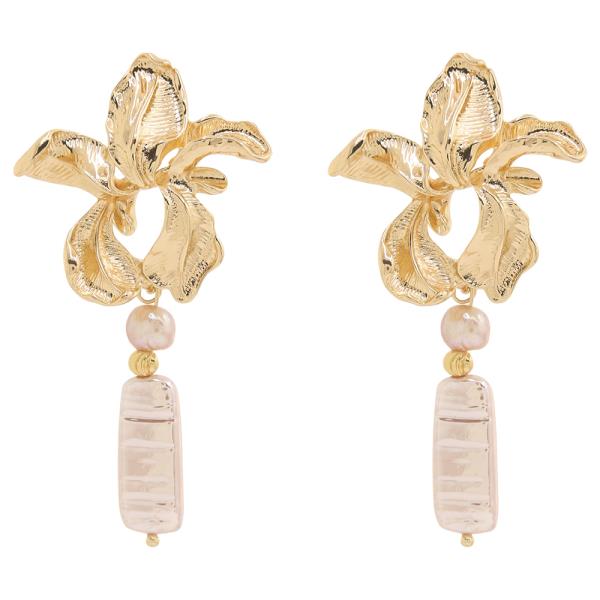 SDJ METALLIC IRIS FLOWER DROP EARRING