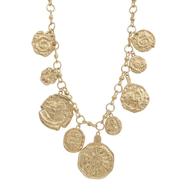 SDJ Multi Medallion Charm Link Chain Necklace