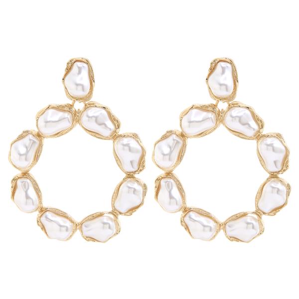 SDJ IRREGULAR BAROQUE STYLE PEARL HALO STATEMENT EARRING