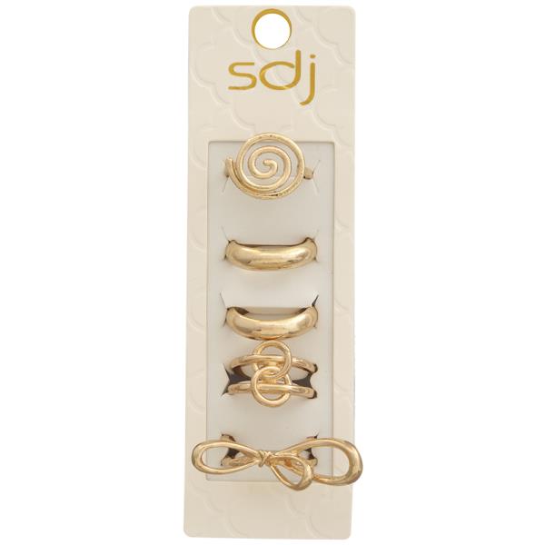 SDJ SPIRAL DOME BOW ASSORTED MIX MULTI RING SET