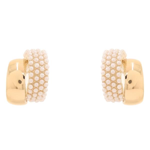 Pearl Fringe Half Hoop Post Earring