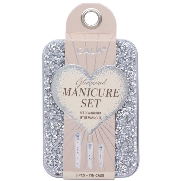 CALA GLIMMERED MANICURE 3PC SET W TIN CASE