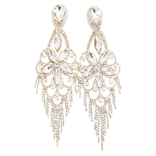 Rhinestone Crystal Chain Fringe Drop Earring