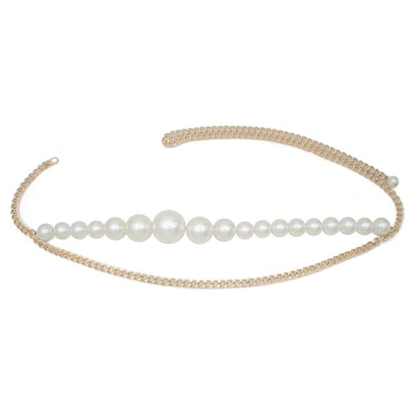 OVERSIZED PEARL ACCENT DRAPE BELT