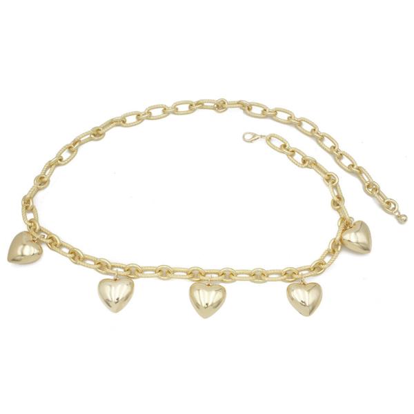 PLUS HEART CHARM TEXTURED LINK BELT