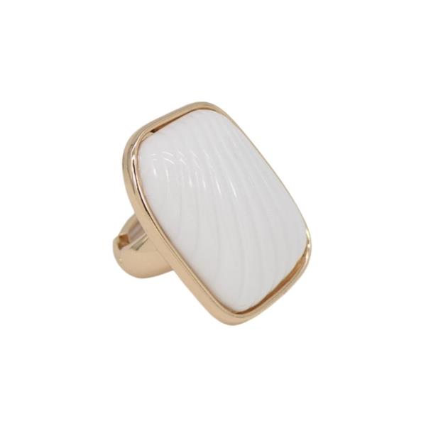 Metal Resin Square Statement Ring