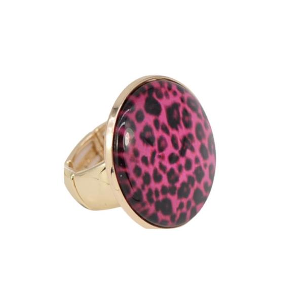 Metal Animal Print Oval Stretch Ring
