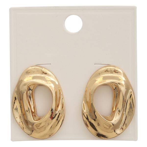 OVAL MOLTEN METAL SHAPED EARRING