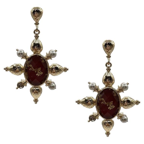 CABOCHON STATEMENT BURST EARRING
