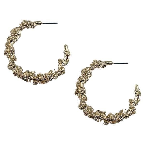 Rose Hoop Earrings