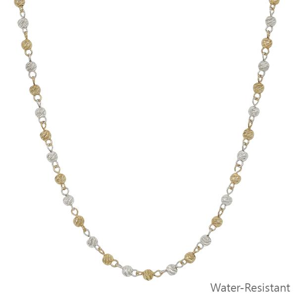 TEXTURED METAL BALL NECKLACE