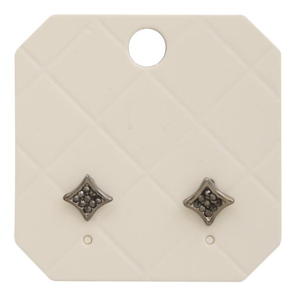 SQUARE BEZEL PAVE STUD EARRING