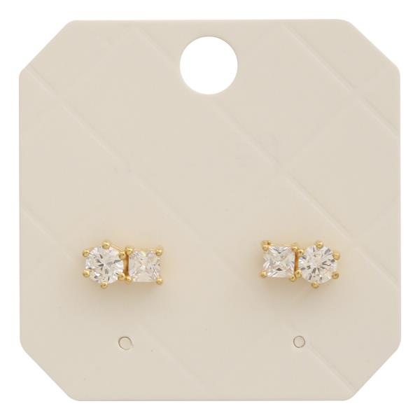 DUAL CUT CZ STUD EARRING