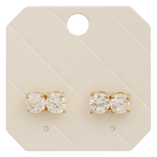 DOUBLE CZ STUD EARRING