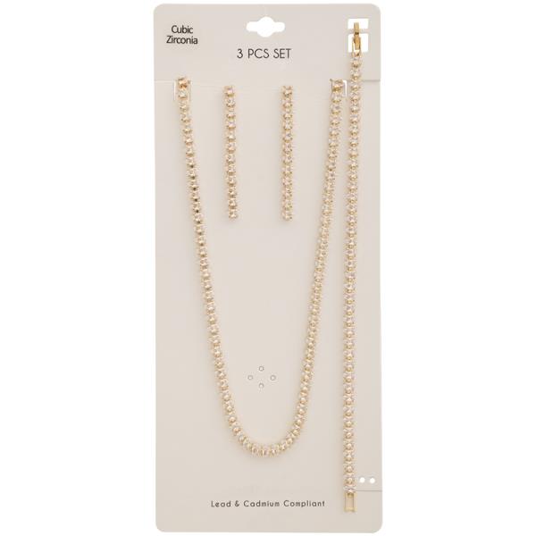 TEARDROP TENNIS CZ 3PC SET