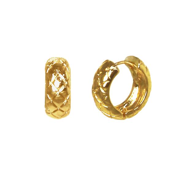 QUILTED LINES HOOP EARRING