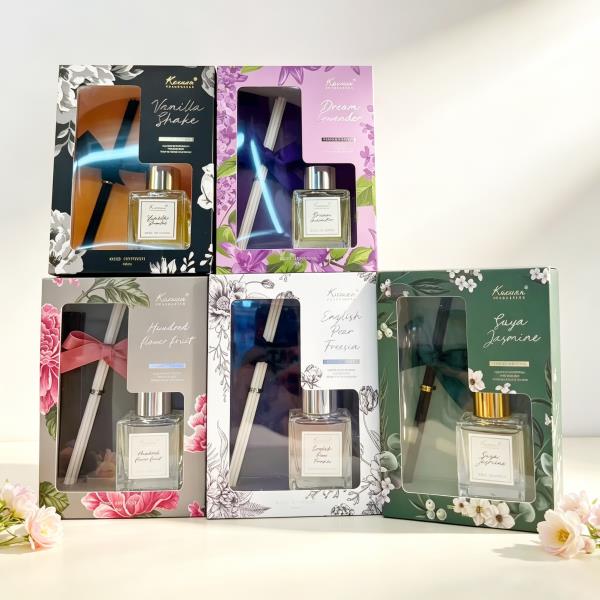 Ribbon Box Glass Bottle Reed Diffuser