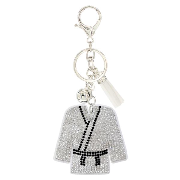 RHINESTONE TAEKWONDO UNIFORM KEYCHAIN