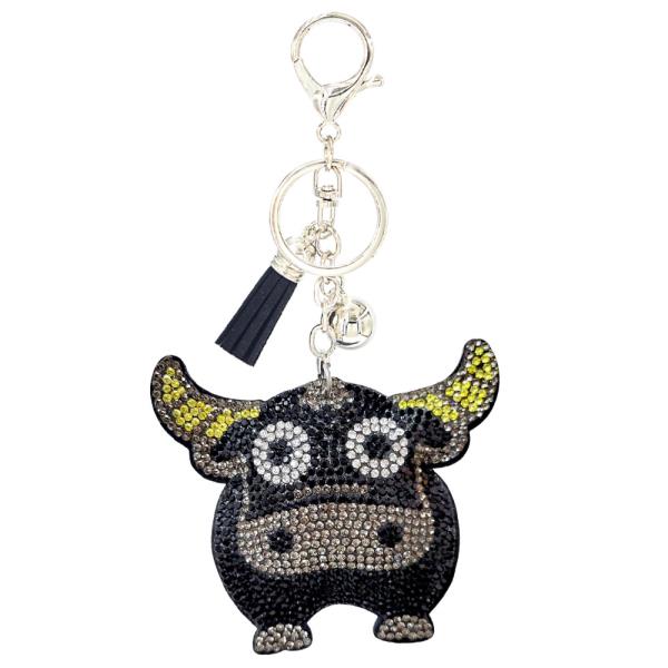 RHINESTONE BULL KEYCHAIN