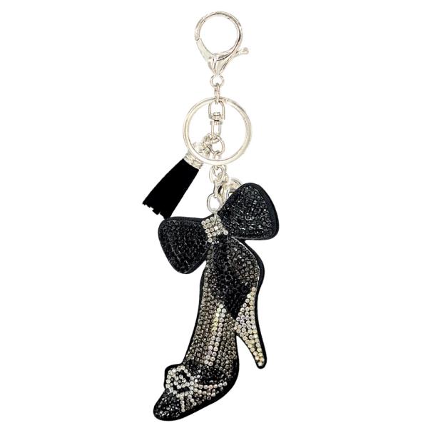 RHINESTONE HEEL BOW KEYCHAIN