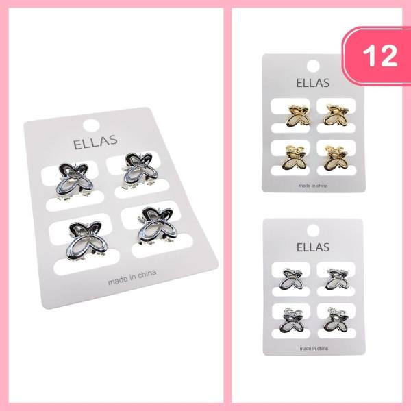 Mini Butterfly Hair Claw Clips (12 Units)