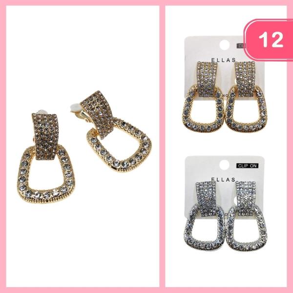 Rhinestone Door Knocker Post Earring (12 Units)