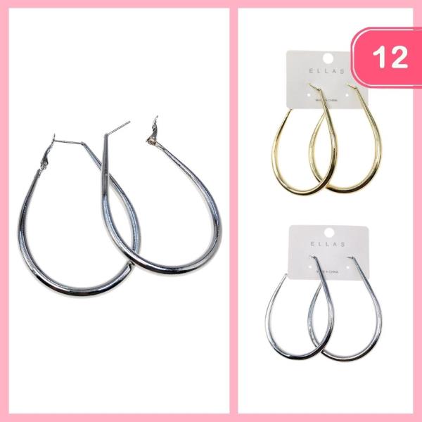 Teardrop Hoop Earrings (12 Units)
